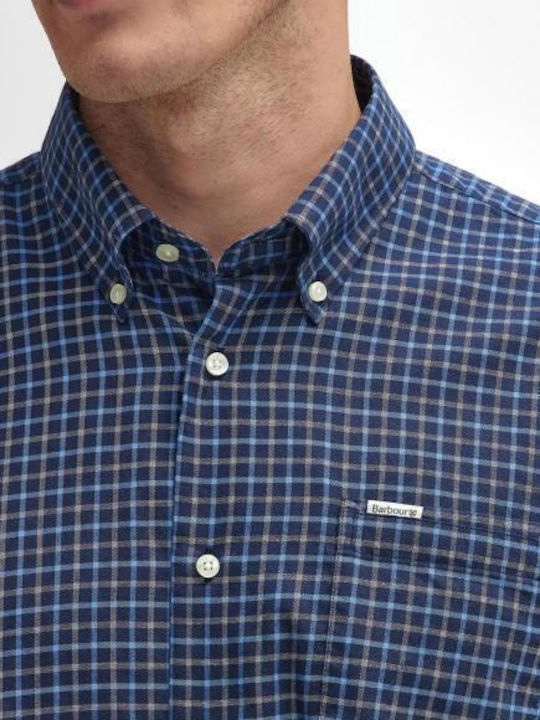Preston Long-sleeved Shirt Checked Dark Navy