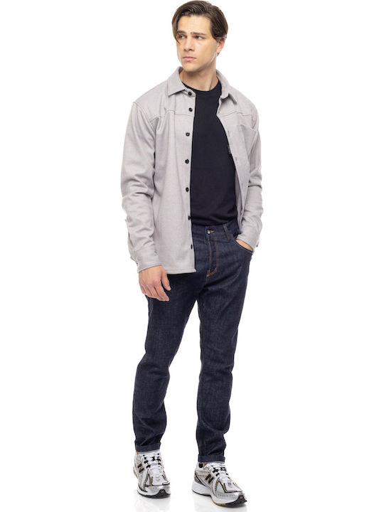 Μακρυμάνικo Overshirt σε Κανονική Γραμμή Grey