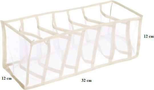 Plastic Drawer Organizer for Socks in White Color 32x12x12cm 1pcs