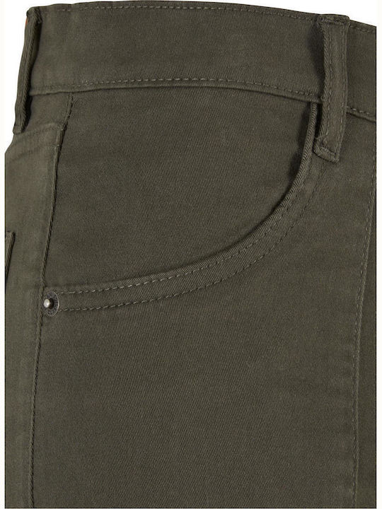 Damen Stoff Hose in Lockere Passform Blackolive