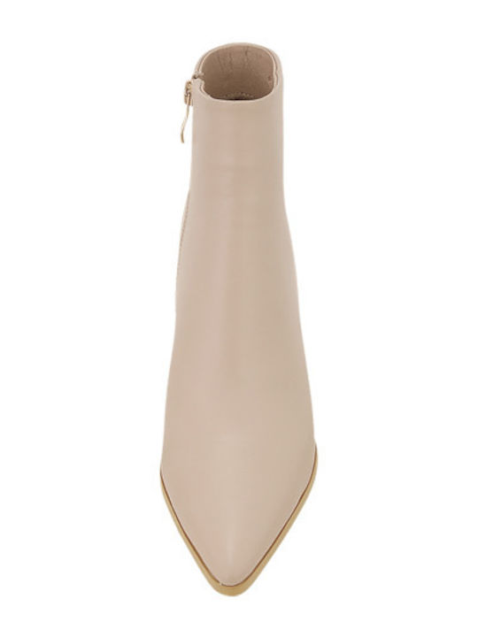 Gianna Kazakou Leder Damen Knöchelstiefel Beige