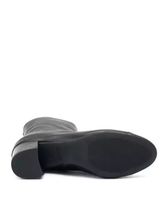 Leather Women's Ankle Boots with Medium Heel Black