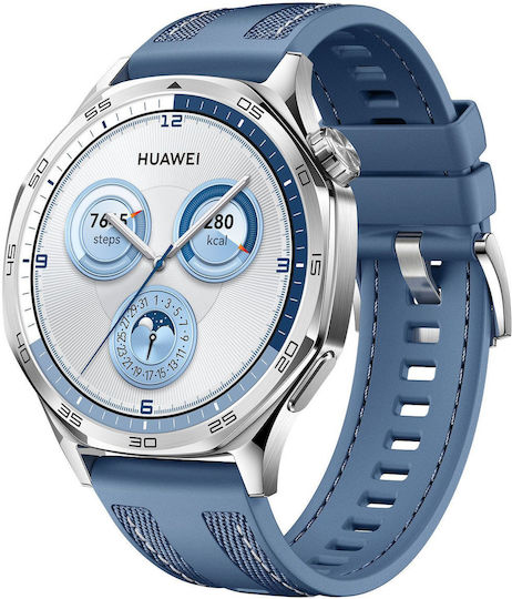 Huawei Watch GT 5 Stainless Steel 46mm Waterproof with Heart Rate Monitor (Blue)