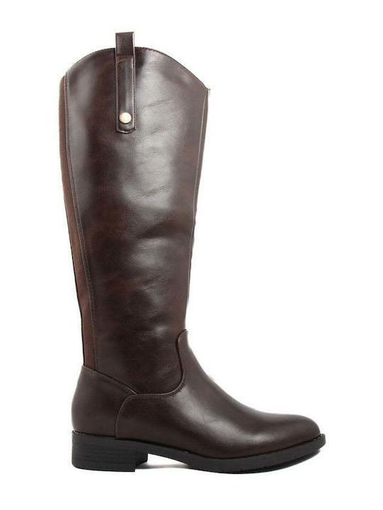 Fashion Attitude Women's Boots with Rubber / Zipper Brown