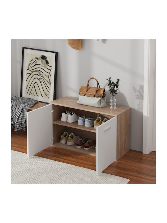 Dionne Eingangsmöbel mit Garderobe & Schuhschrank Sonoma White 80x80x25cm