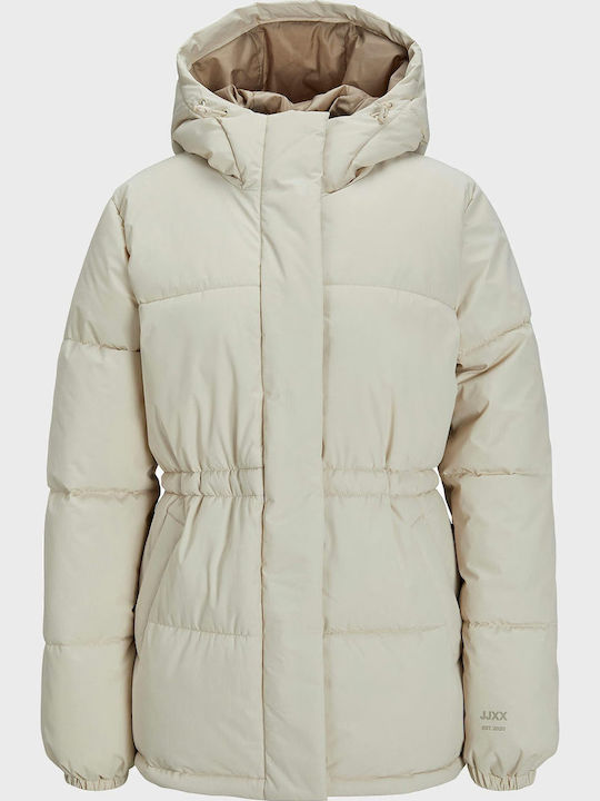 Scurtă Jachetă de femei Puffer Ecru