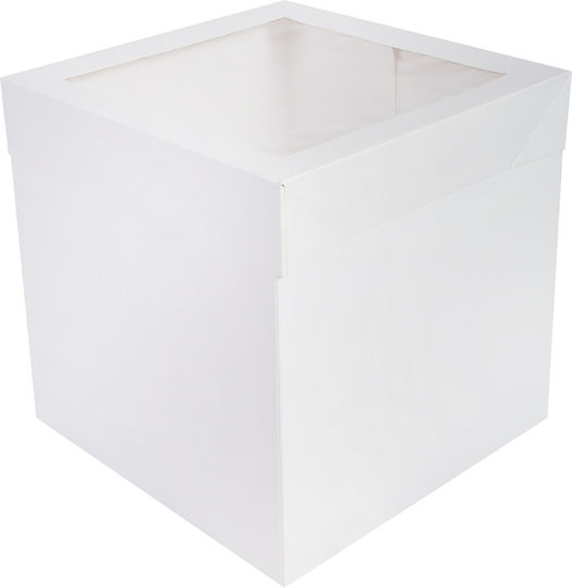 Quadratische weiße Papierkuchenbox mit Fenster 1 Stück Nr. 35