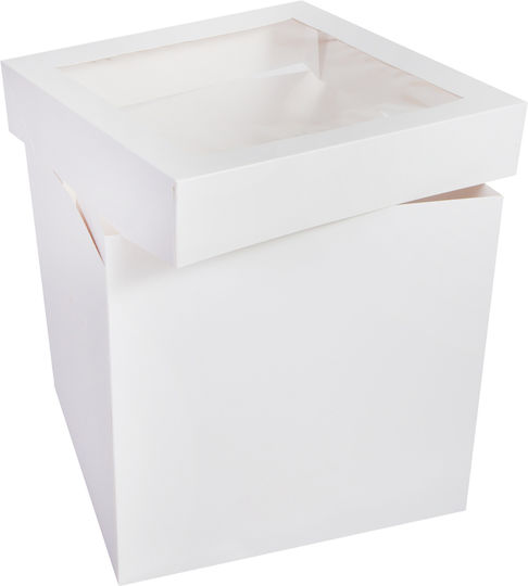 Quadratische weiße Papierkuchenbox mit Fenster 1 Stück Nr. 35