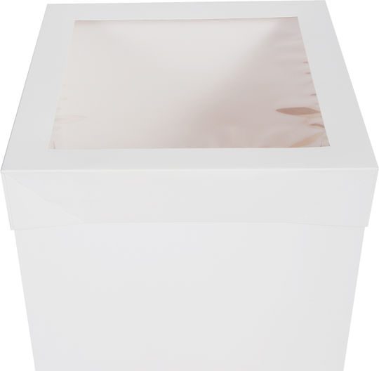 Quadratische weiße Papierkuchenbox mit Fenster 1 Stück Nr. 35