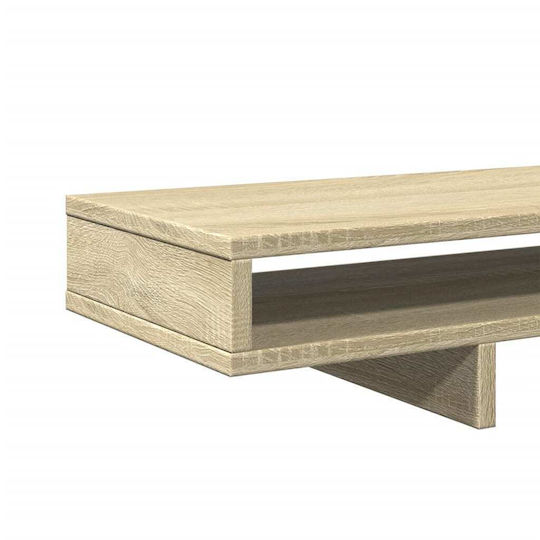 vidaXL Stand Desk Mounted for 2 Monitors Sonoma Oak 100x27x15 cm from Processed Wood Brown (854753)