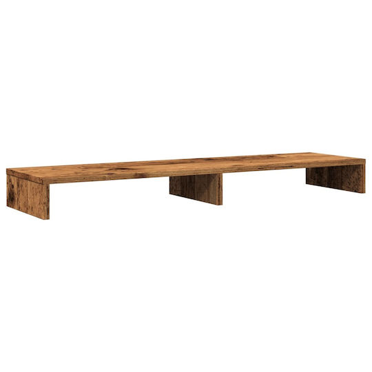 vidaXL Tabletop Suport pentru 2 Monitoare Aspect lemn vechi 100x27x10 cm din lemn prelucrat Maro (854659)