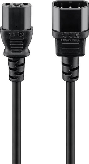Goobay IEC C14 - IEC C13 Cable 1m Μαύρο 95125