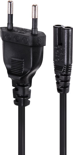2x0.75mm² 1.8m Oktaraki Black Euro - IEC C7 Cable 1.8m Black (02.005.0091)