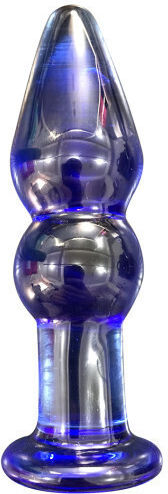 Naughty Toys Glassy Anal Plug Blue 11cm