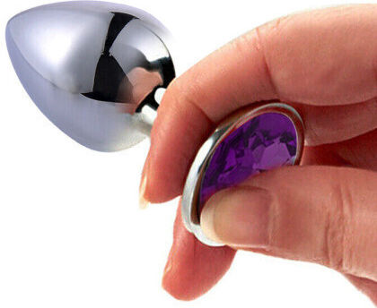 Naughty Toys Anal Plug with Vibration Large Purple 9.5cm