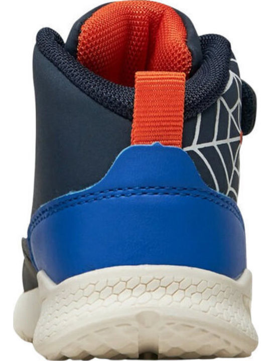 Παιδικά Sneakers High με Σκρατς & Φωτάκια Navy / Nero