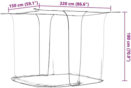 vidaXL Camping Mosquitos Nest White 220x150x180cm