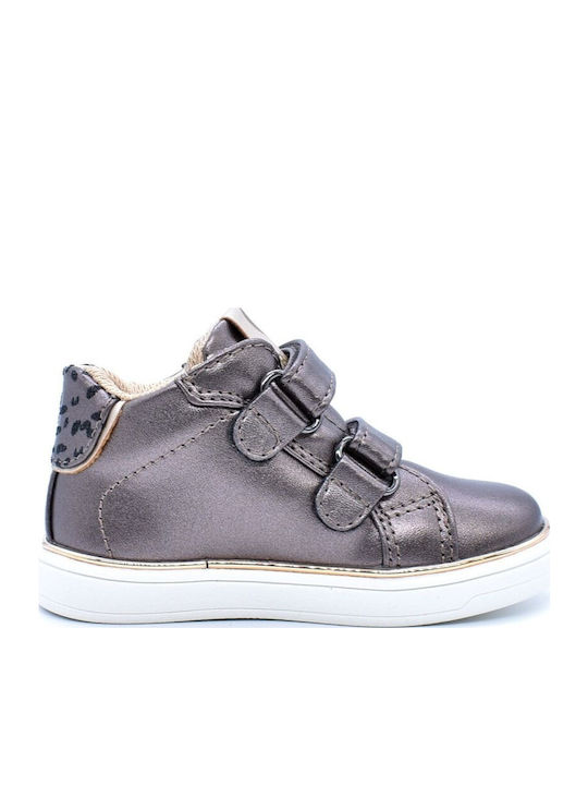 Kinder Sneakers Hoch Anatomisch mit Klettverschluss Silber