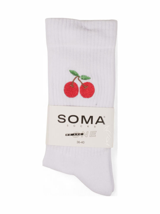 Soma Socks Γυναικείες Μονόχρωμες Κάλτσες Λευκο