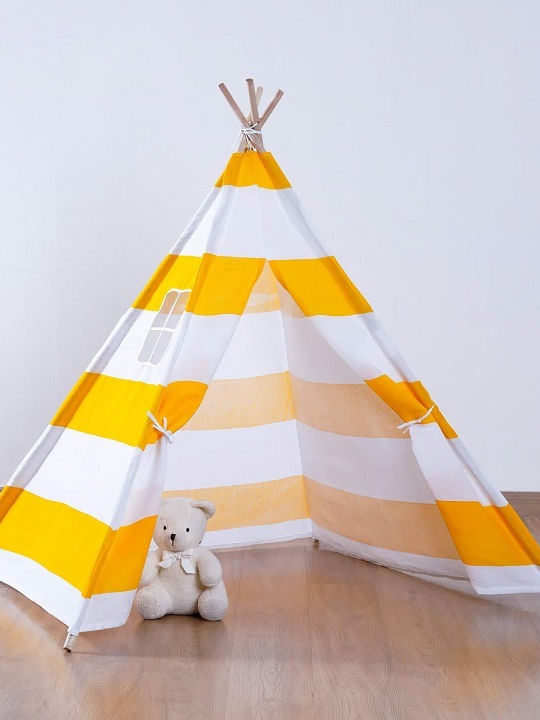 Herokids Παιδική Σκηνή Ινδιάνικη Stripes Λευκή για 10 χρονών και άνω