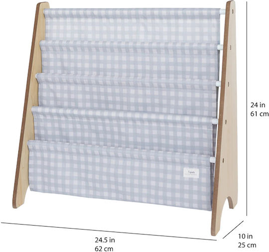 Holz Boden Bücherregal Blau 61cm
