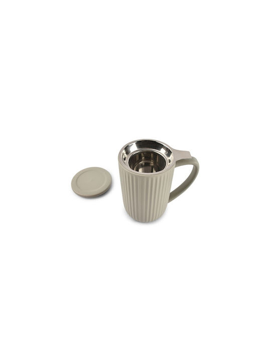 Salt & Pepper Tasse Keramik mit Deckel Gray 600ml 1Stück