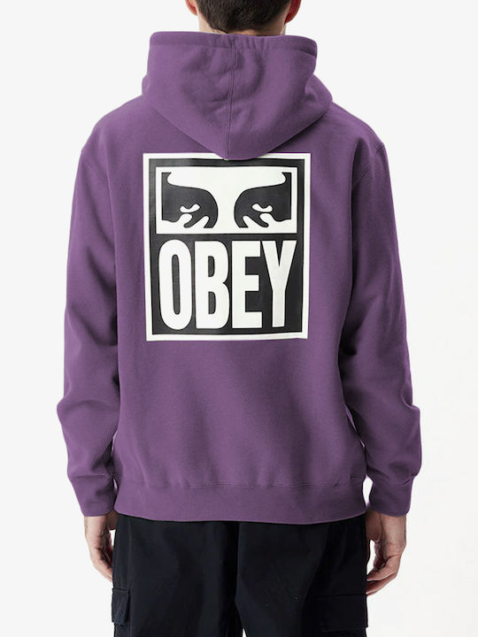 Obey Sweatshirt Fleece with Hood Paisley Purple