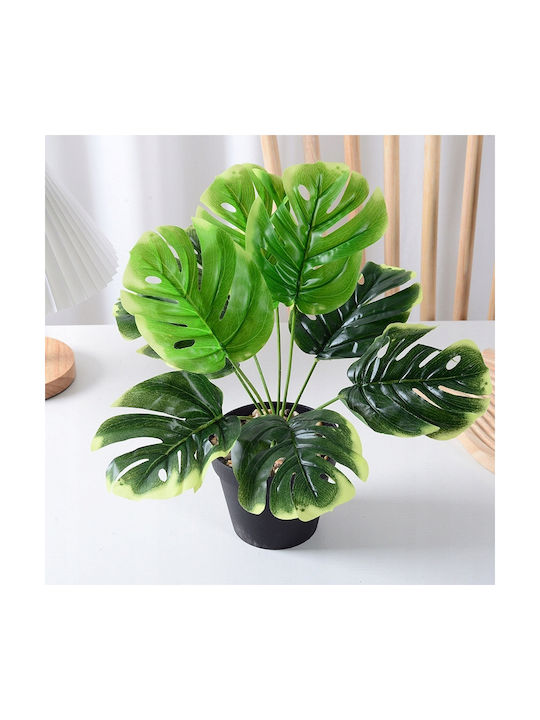 Artificial Plant in Small Pot Monstera Green 33cm