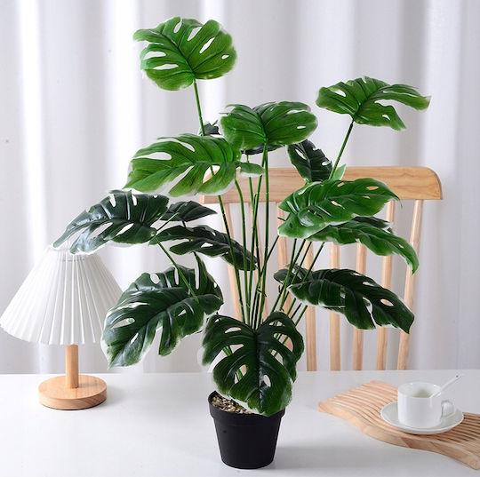 Изкуствено растение в саксийка Monstera Green 33см