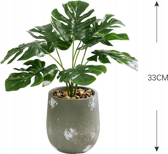 Изкуствено растение в саксийка Monstera Green 33см