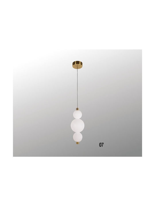 Luma Pendant Light Gold Ball 30x12cm