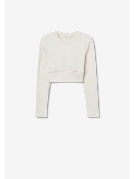 Παιδικό Crop Top Μακρυμάνικο Εκρού