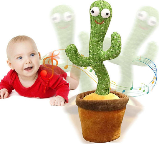 Talking Rechargeable Cactus Plush Toy with Movement 35 cm 4+ Years