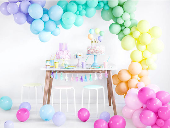 Komposition mit 100 Luftballons Latex Gelbe 30cm