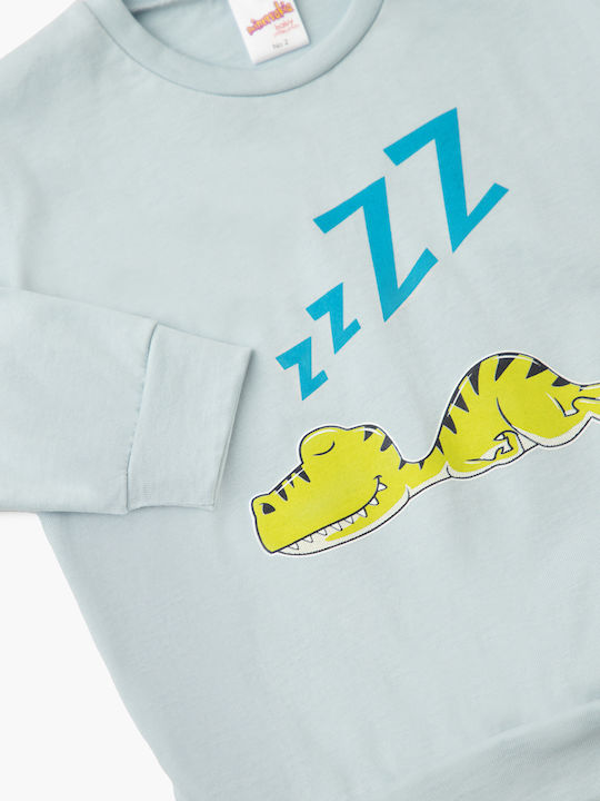 Minerva Kinder Schlafanzug Winterlich Sky Blue Dino