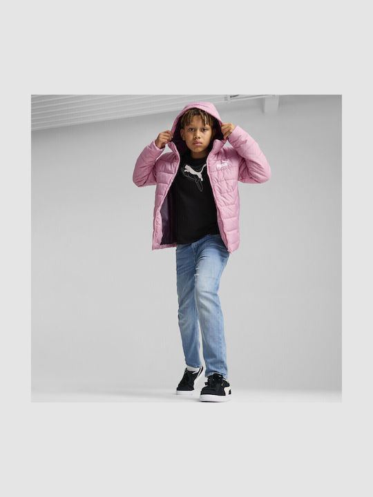 Kinder Sportjacke Kurz mit Kapuze Rosa Padded