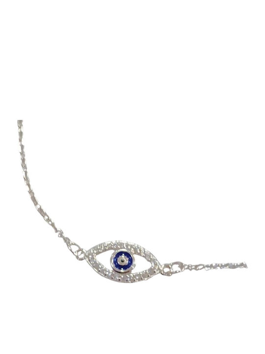 Prince Silvero Brățară Pentru Femei Cu Design Ochi Protector Din Argint Cu Zircon 20cm