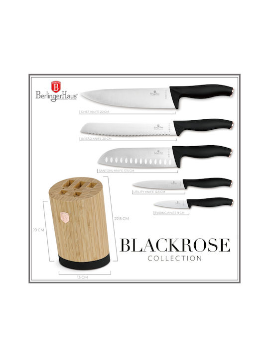 Berlinger Haus Knife Set with Block from Stainless Steel 6pcs