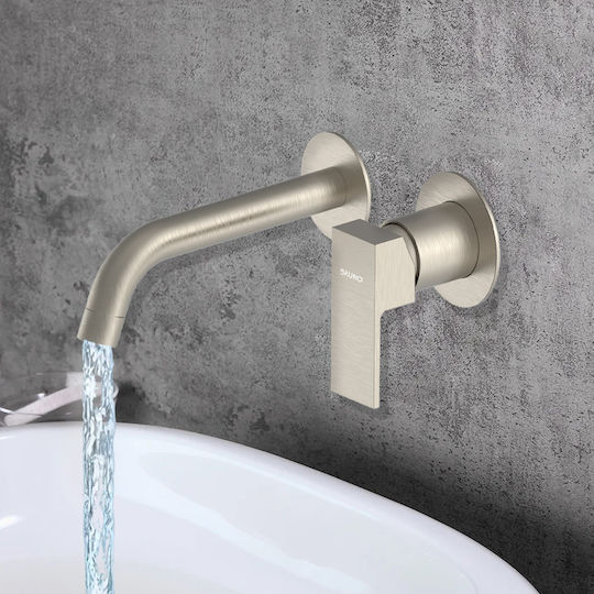 Bruno Set Mischer & Auslauf für Wandmontage für für Waschbecken Silber Bruno Set Mischer & Auslauf für Wandmontage für für Waschbecken Silber