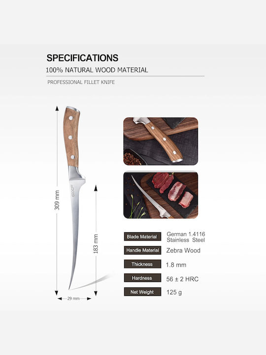 Messer Fleisch aus rostfreiem Stahl 18.3cm