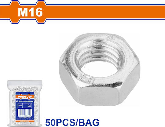 Wadfow Παξιμάδι για Βίδα M16mm 50τμχ DIN 934