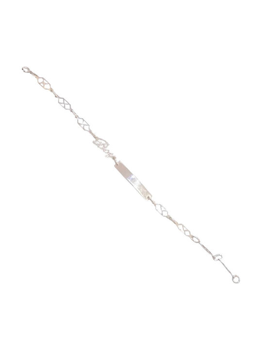 Prince Silvero Kids Bracelet ID from Silver with Stones