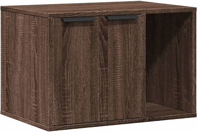 Cat Toilet Enclosure Brown Oak 60x40x40 cm Engineered Wood Brown Oak 857730