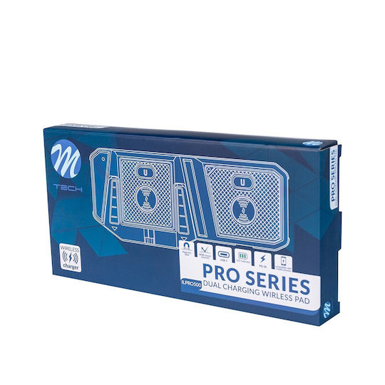 M-Tech Kabelloses Ladegerät (Qi Pad) 20W Stromlieferung Schwarzs (ILPRO500)