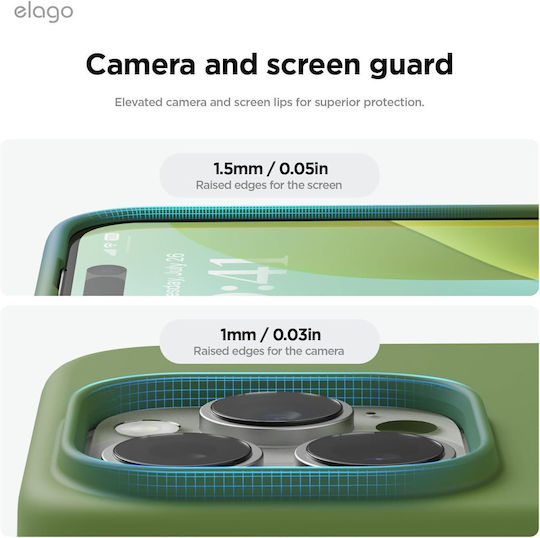 Elago Premium Liquid Umschlag Rückseite Silikon Grün (iPhone 17 Pro Max / iPhone 17 Pro / iPhone 16 Pro Max)