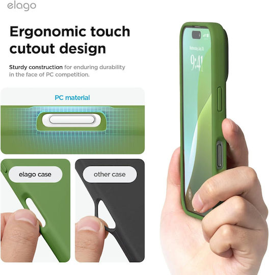 Elago Premium Liquid Umschlag Rückseite Silikon Grün (iPhone 17 Pro Max / iPhone 17 Pro / iPhone 16 Pro Max)