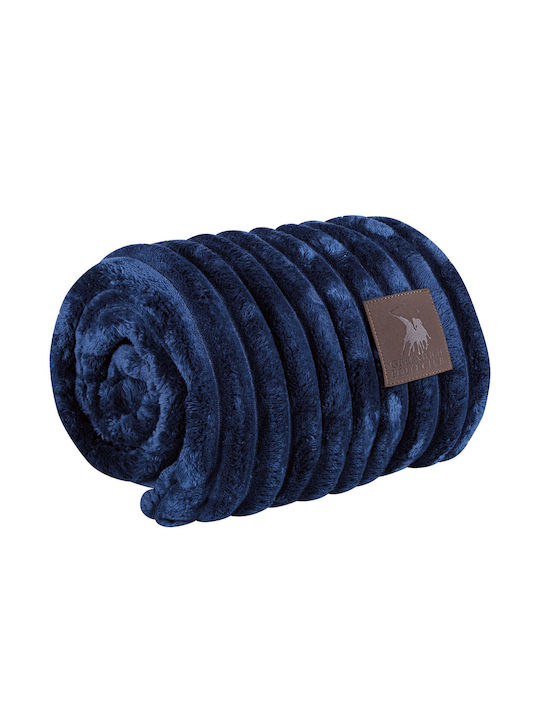 Greenwich Polo Club 3487 Blanket Fleece Sofa 130x170cm. Blue