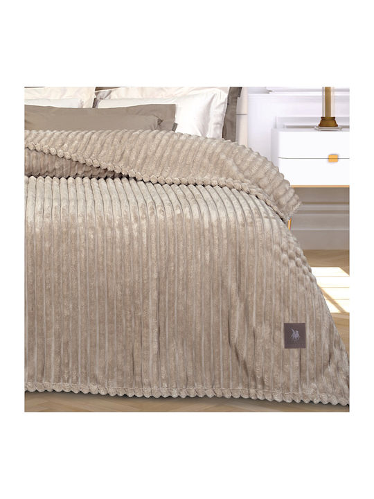 Greenwich Polo Club 3485 Blanket Fleece Queen 220x240cm. Beige