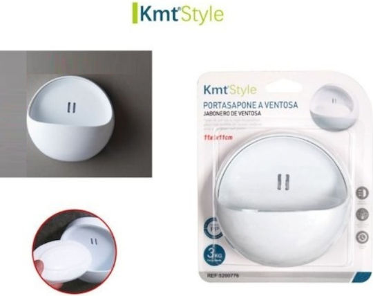 Wall Mounted Soap Dish with Suction Cup White