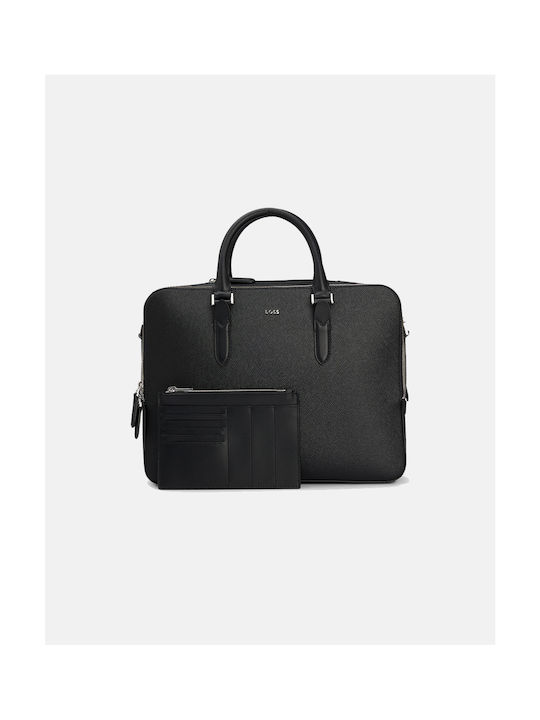 Hugo Boss Leather Men's Briefcase Black